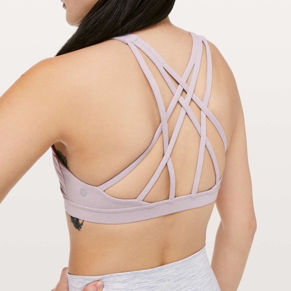 Lululemon Free To Be Serene Bra *High Neck Heathered Powdered Mauve - Picture 7 of 7